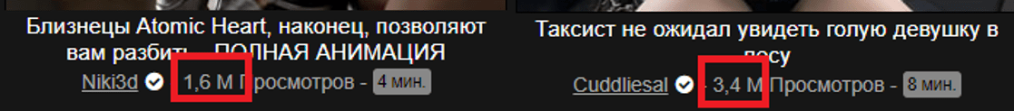 статистика просмотров в Xvideos