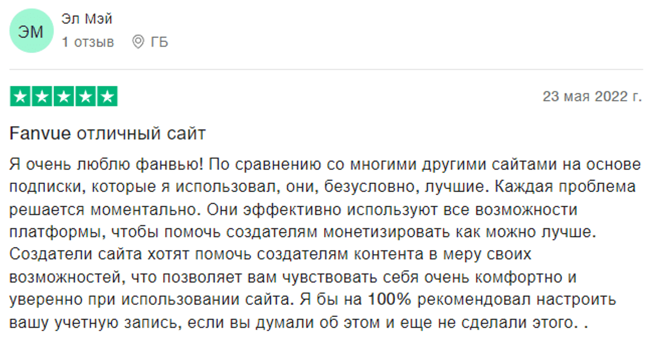 Fanvue отзыв