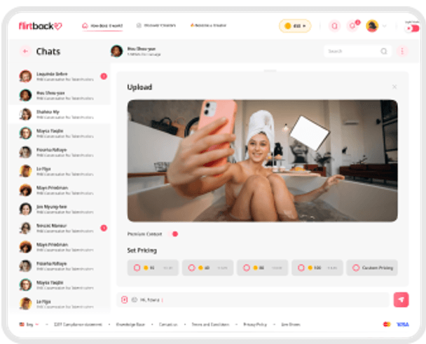 Обзор Flirtback - платные подписки, чаевые, заработок на взрослом общении
