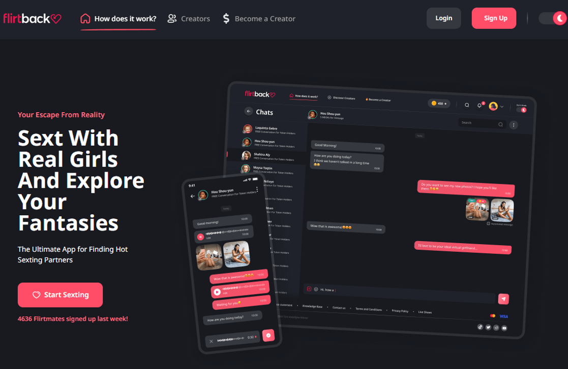 Обзор Flirtback - платные подписки, чаевые, заработок на взрослом общении