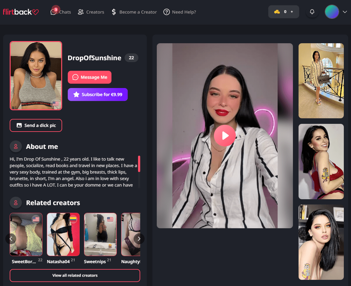 Обзор Flirtback - платные подписки, чаевые, заработок на взрослом общении