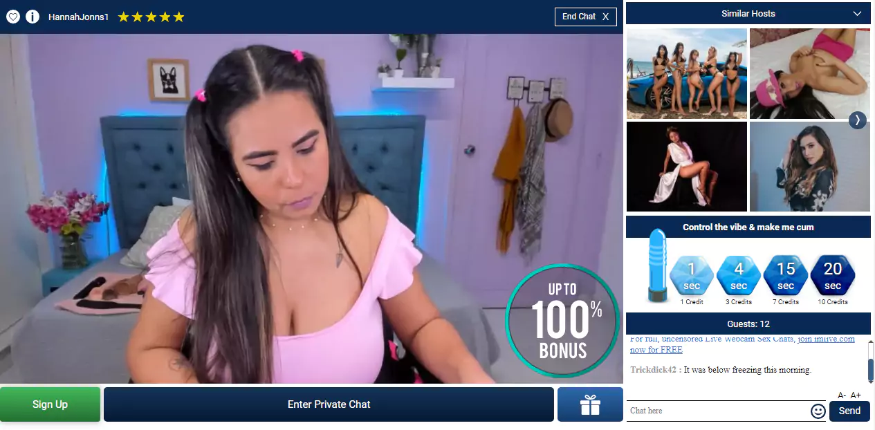 пример вебкам модели Imlive