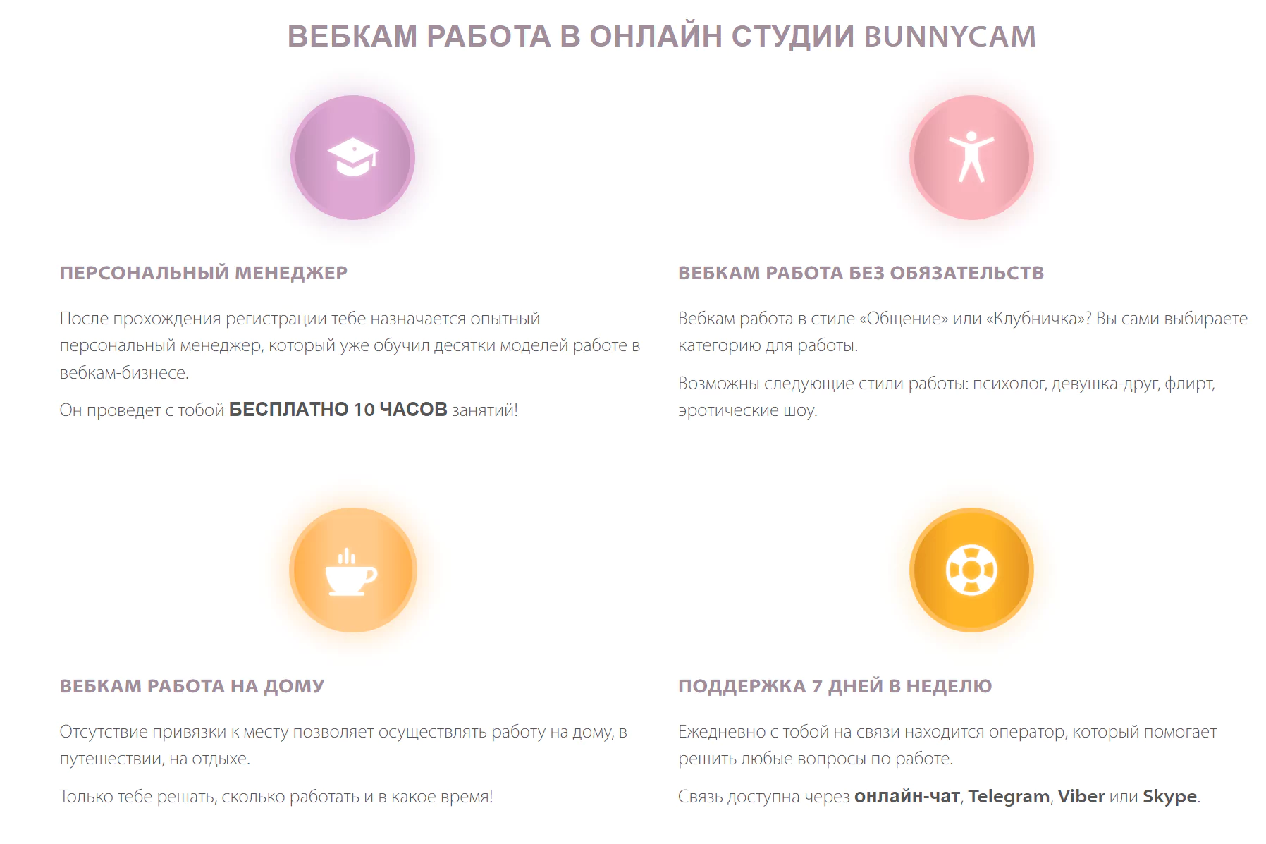 bunnycam лучшая онлайн вебкам студия, преимущества