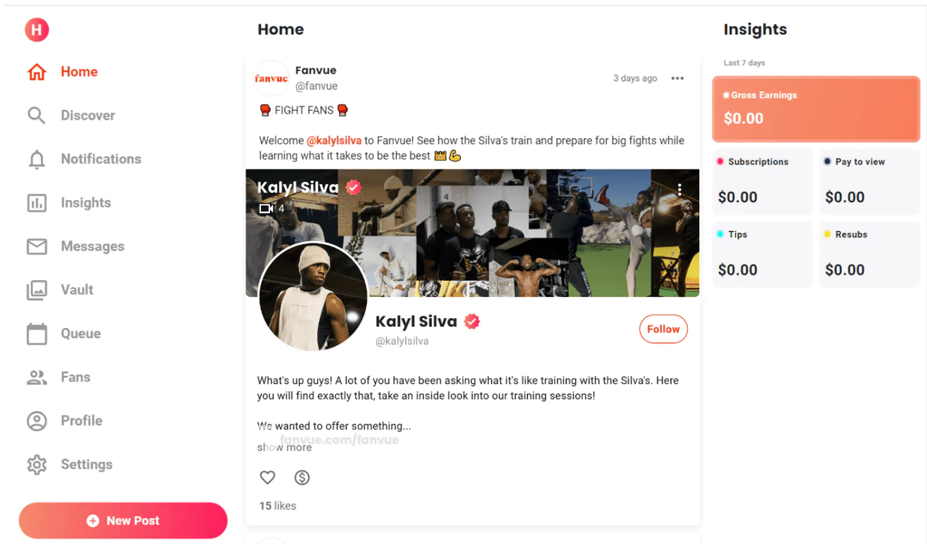 Как заработать в Fanvue на подписках и контенте?